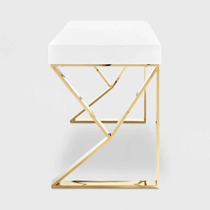 Adjacent Desk White Gold - Modway