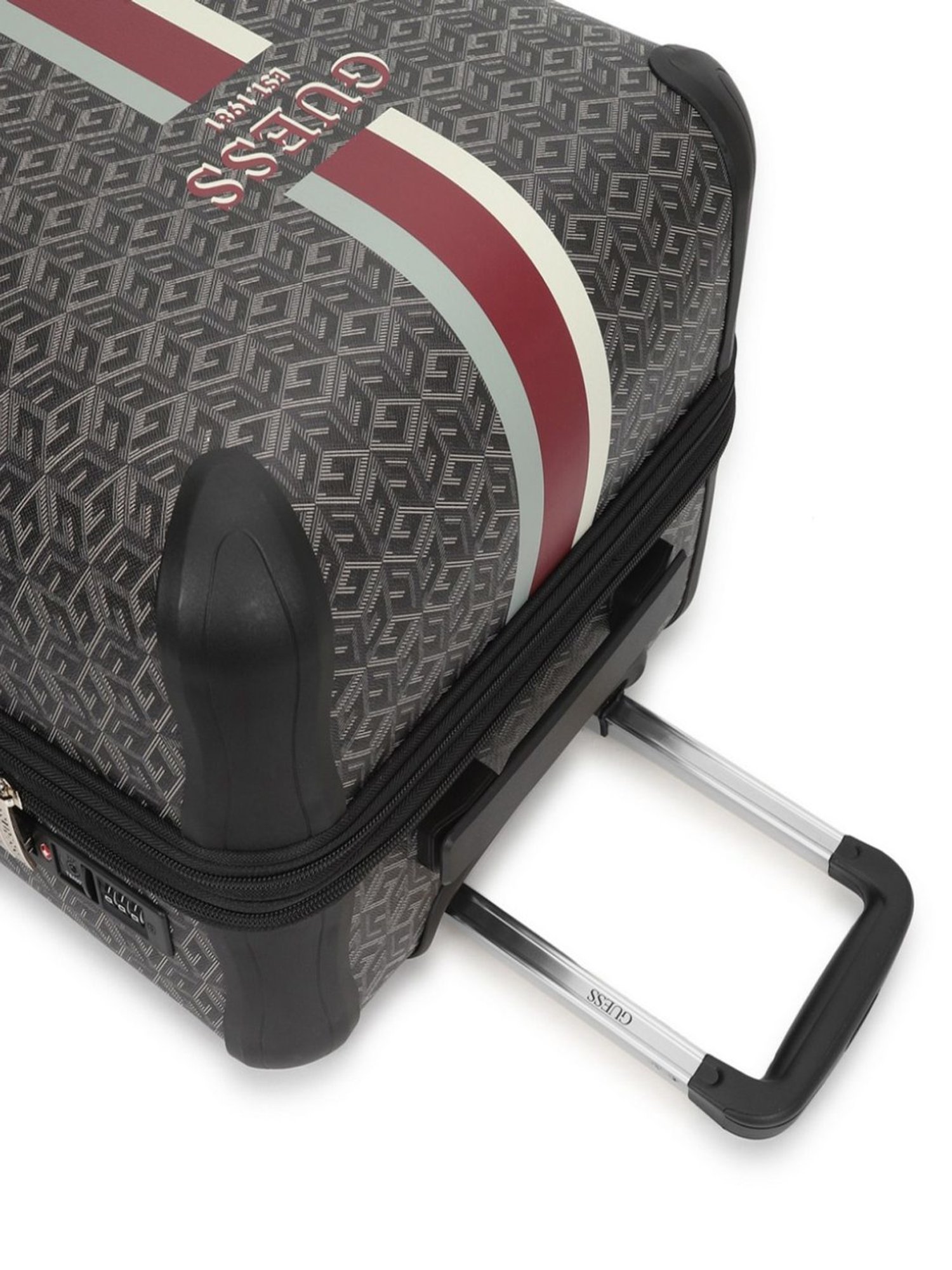 Guess Charcoal Logo  Medium Hard Cabin Trolley Bag