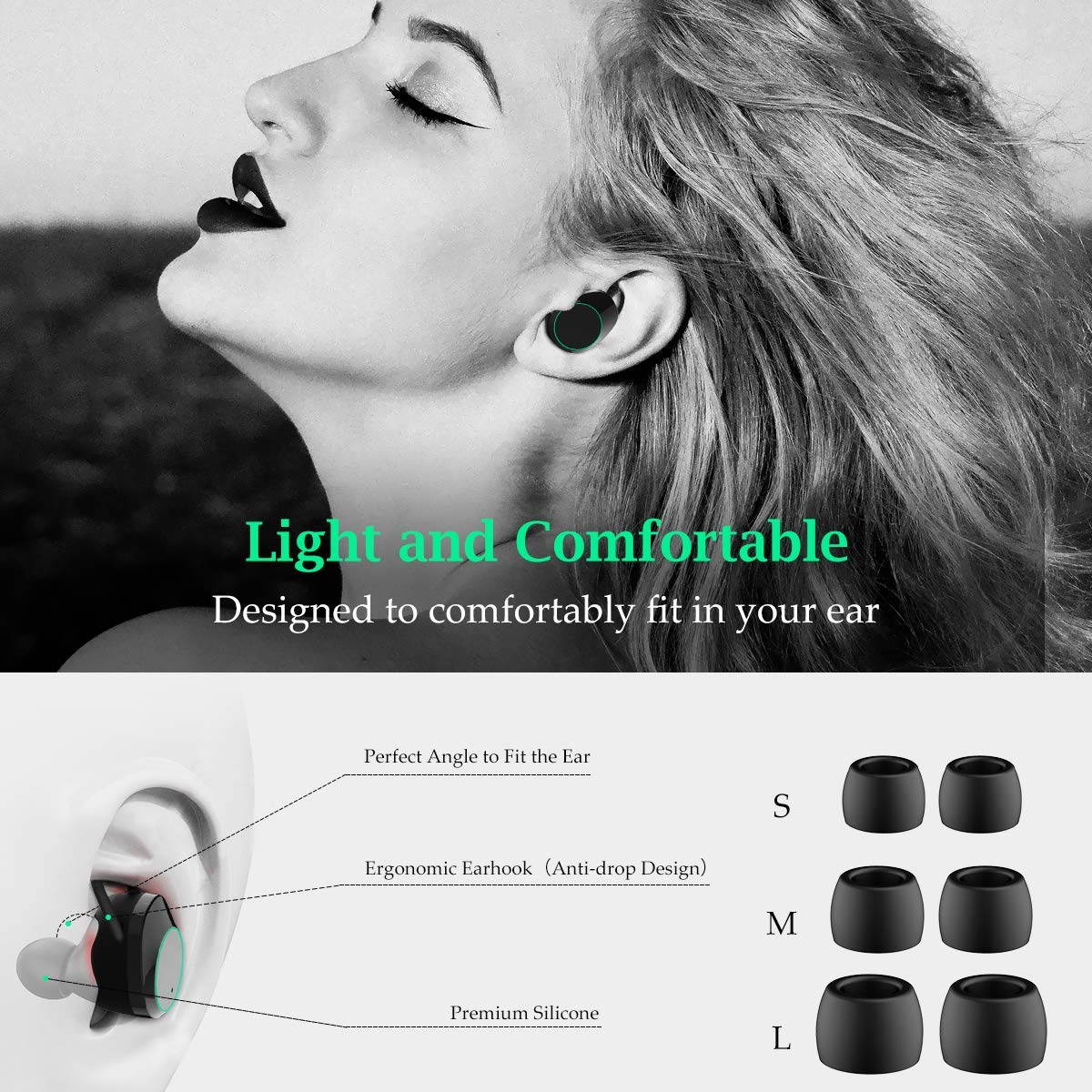 5pcs TWS Bluetooth 5.0 Wireless Earbuds With 4000Amh Charging Case IPX7 Waterproof TWS Stereo Headphones in-Ear Built-in Mic Headset Premium Sound with Deep Bass for Sport - Black