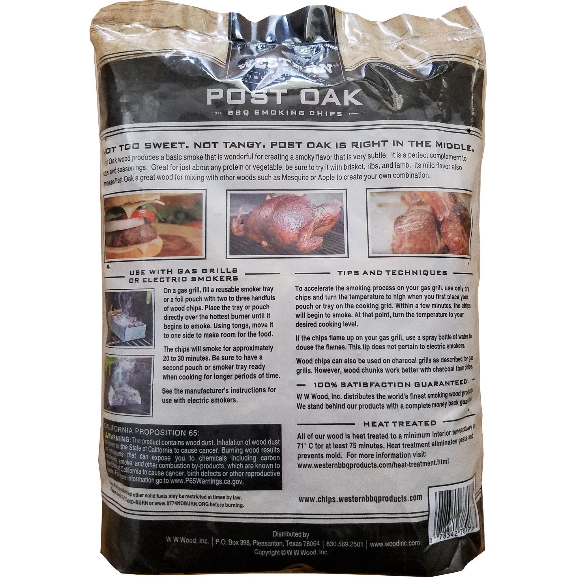 Western BBQ Products Post Oak Barbecue Cooking Chips, 180 Cubic Inches (2 Pack)