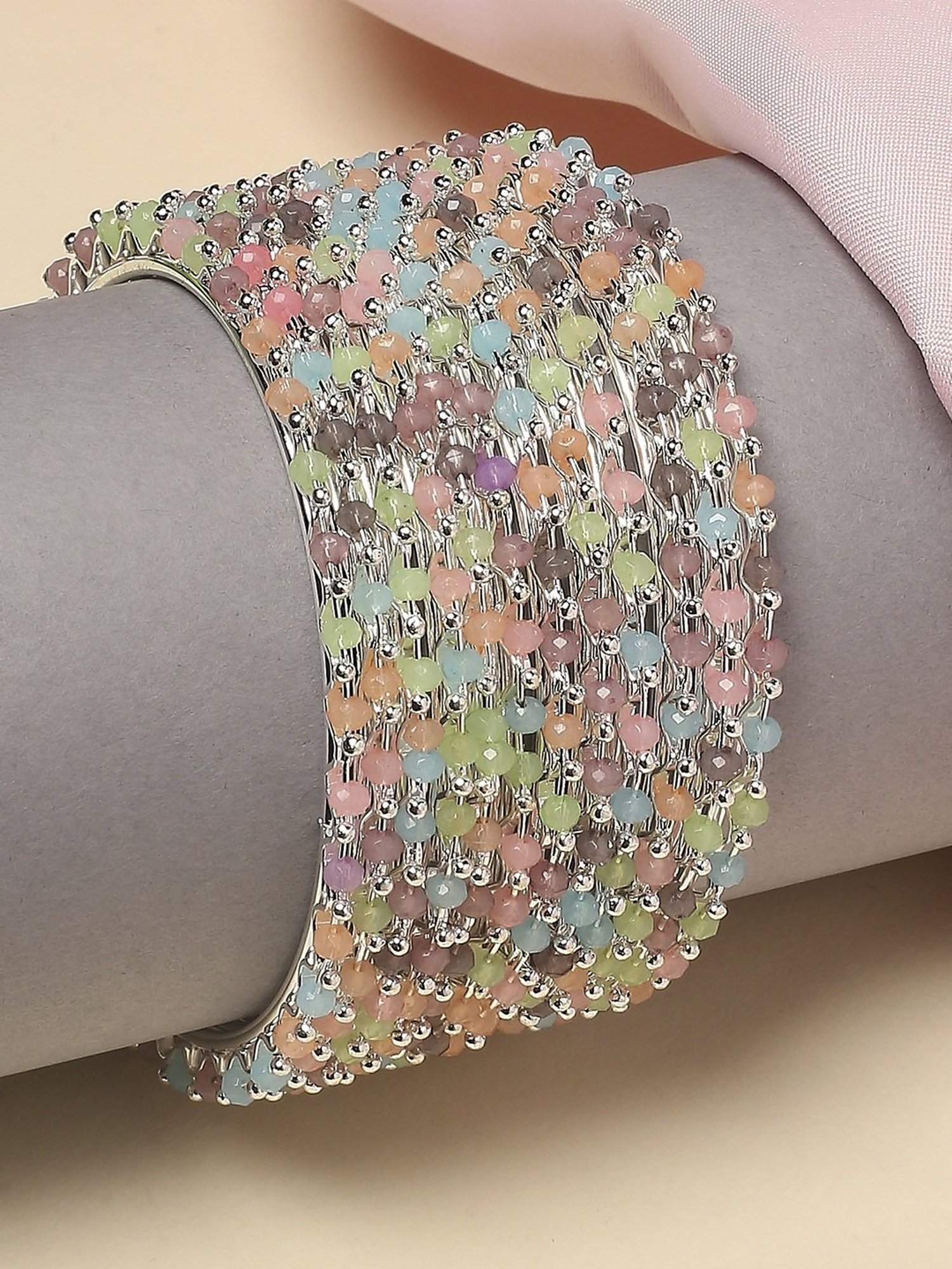 Oomph Jewellery Silver Tone Bangles - Set of 12