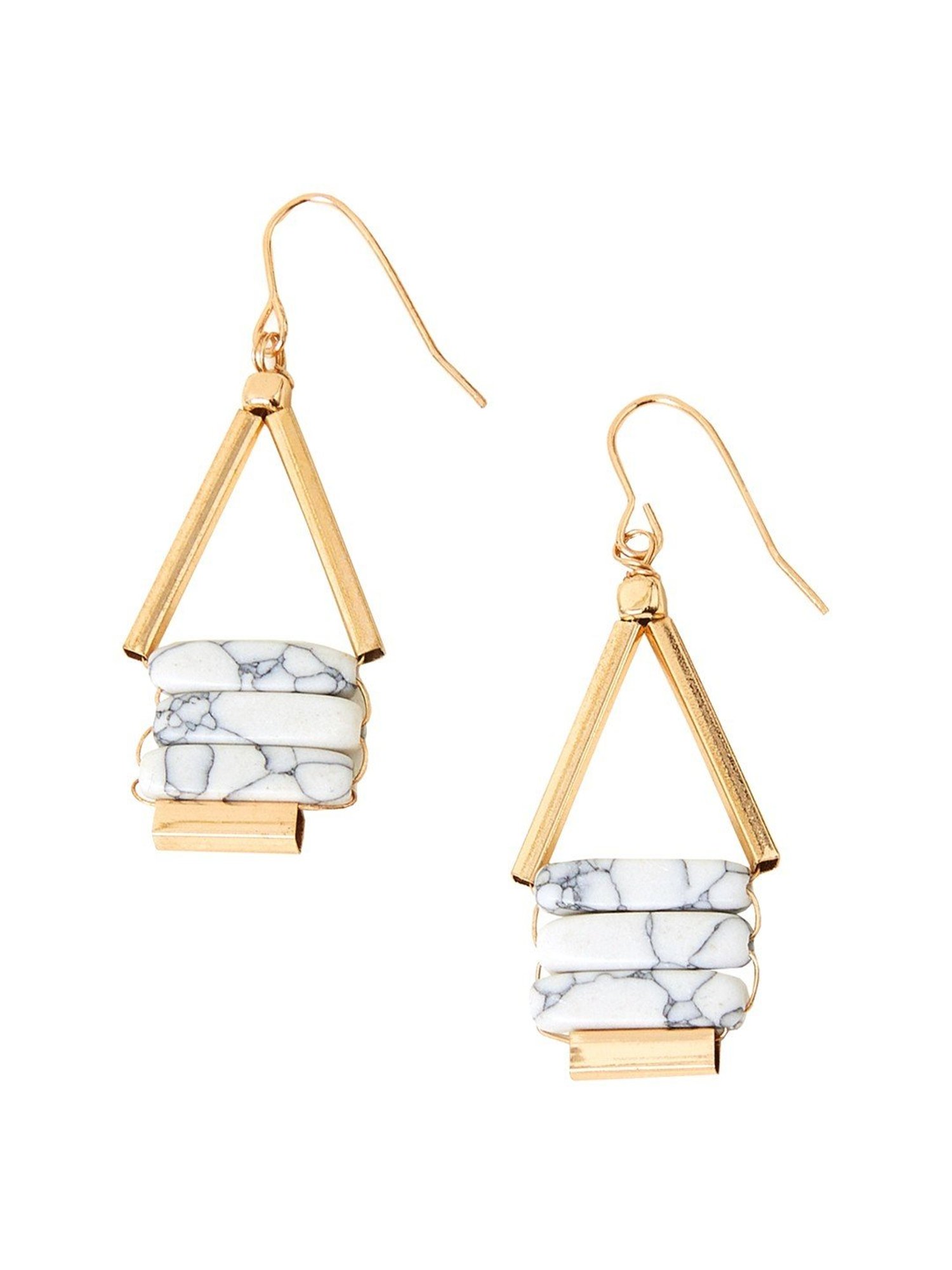 Accessorize London Triple Bar Short Drop Dangler Earrings