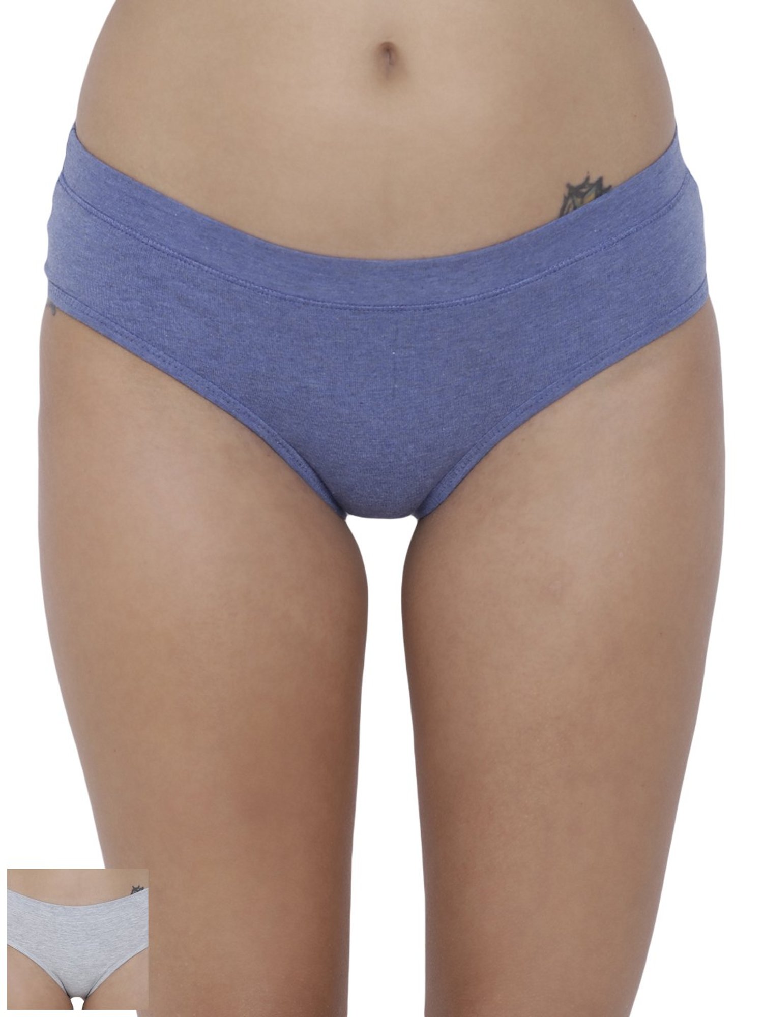 BASIICS by La Intimo Multicolor Cotton Hipster Panty ( Pack Of 2 )