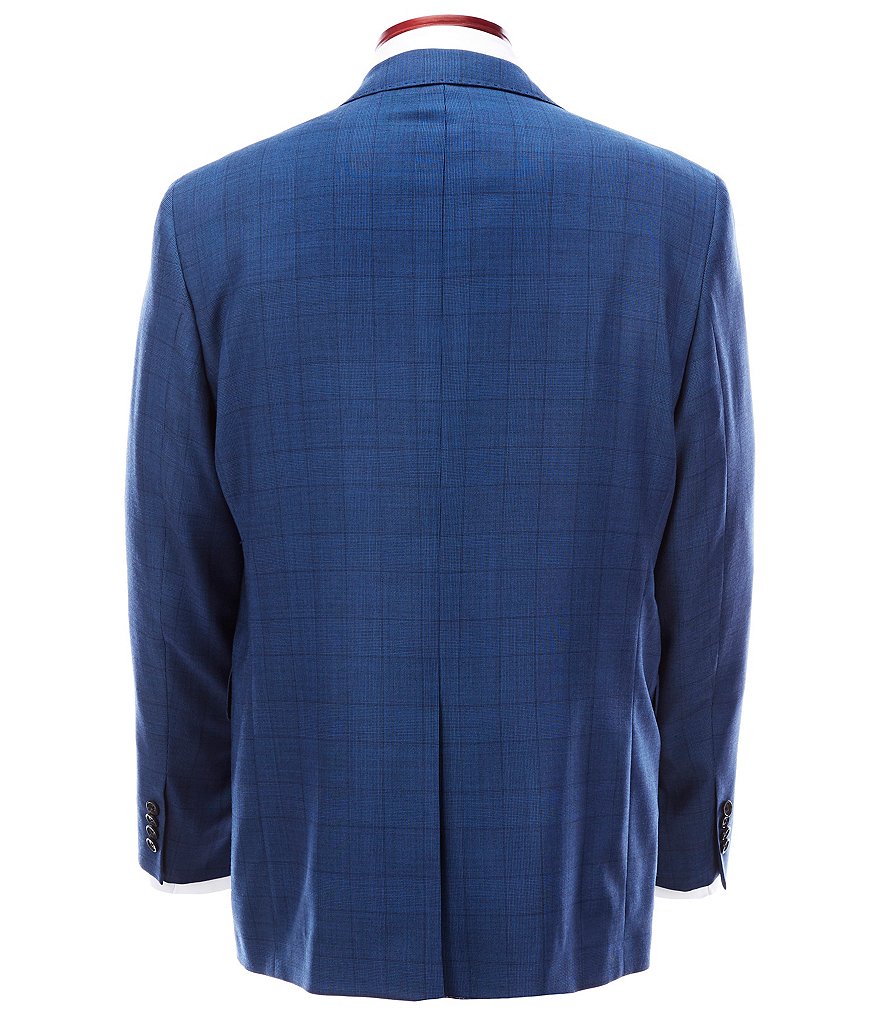Cremieux Modern Fit Large Plaid Blue Pleated Wool Suit