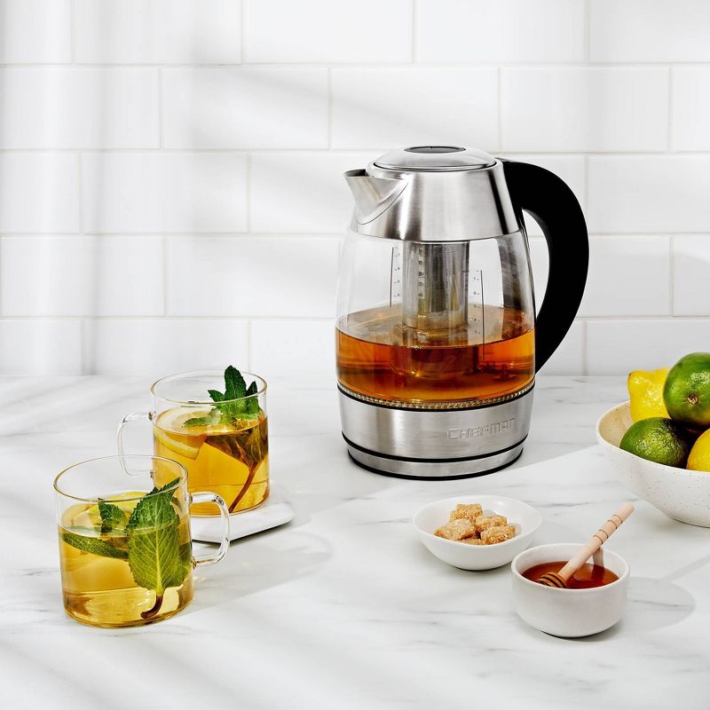 Chefman 1.8L Glass Electric Kettle - Silver