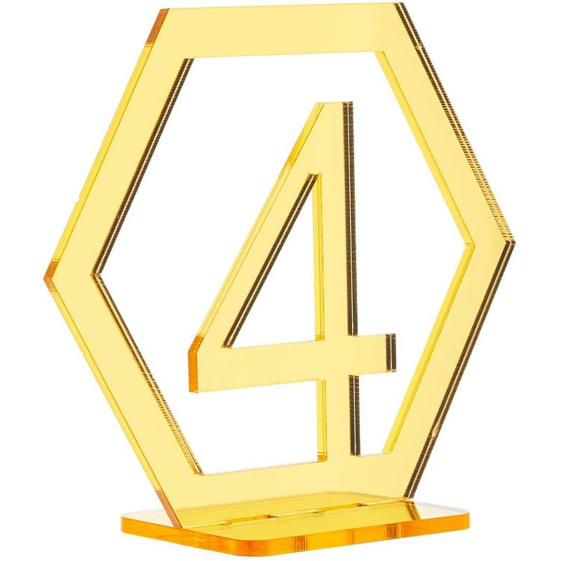 Hexagon Acrylic Table Numbers 1-20 (3.5 x 4 in)