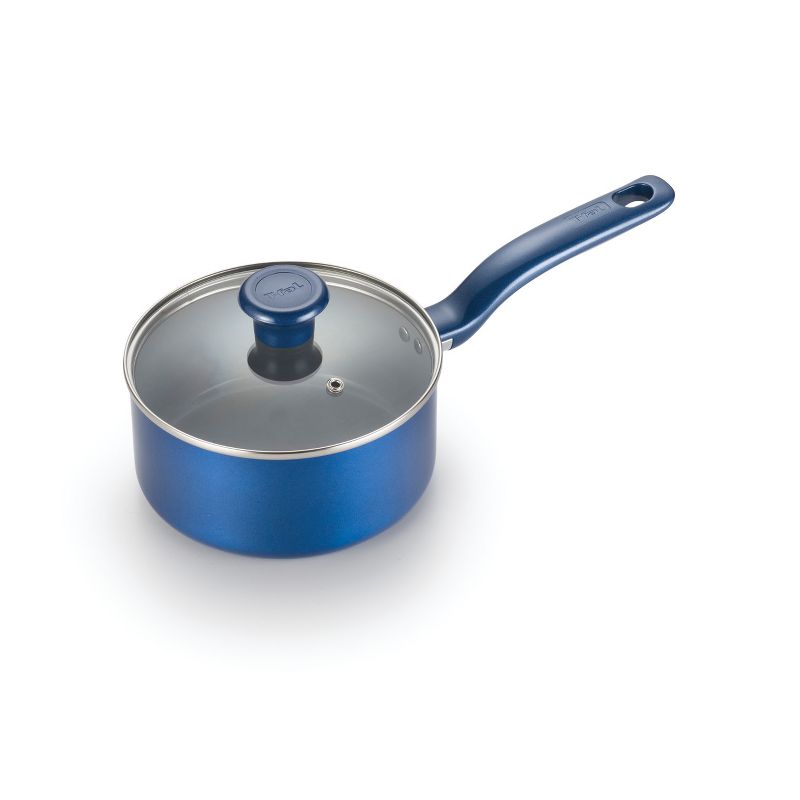 T-fal Simply Cook Ceramic Cookware, Sauce Pan with Lid, 3qt, Blue