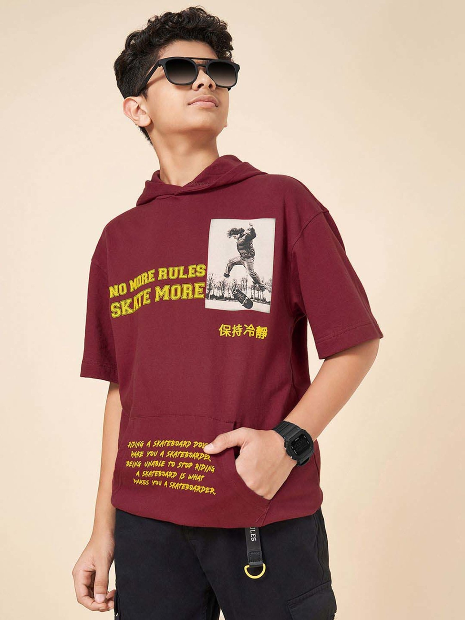 Coolsters by Pantaloons Boys Tibetan Red Cotton Printed T-Shirts