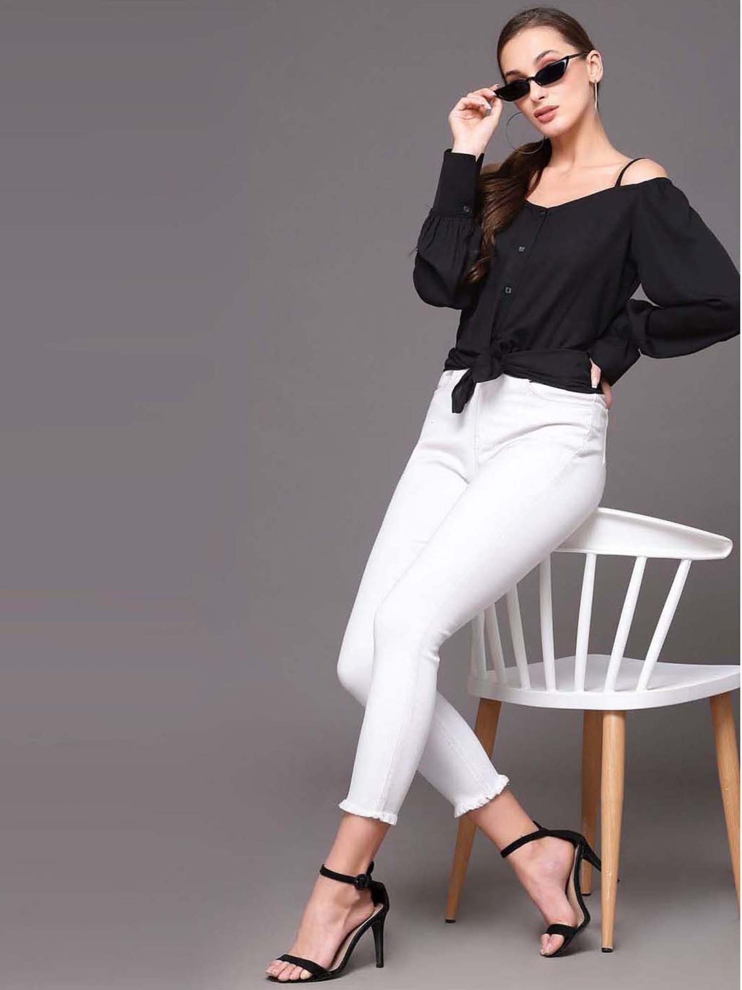 SELVIA Black Regular Fit Top