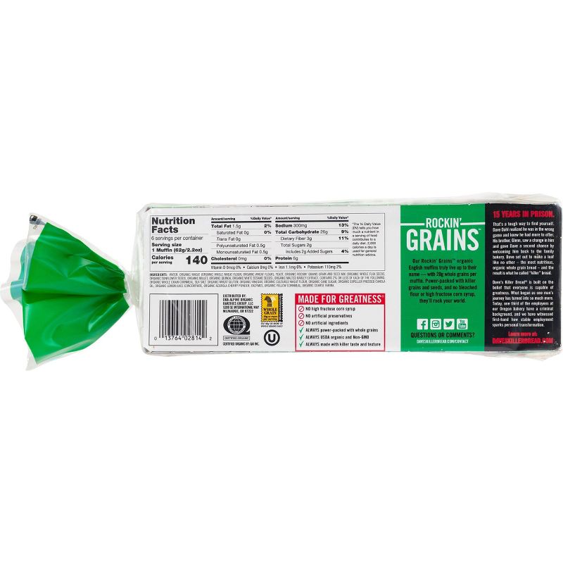 Dave's Killer Bread Organic Rockin' Grains English Muffins - 13.2oz/6ct