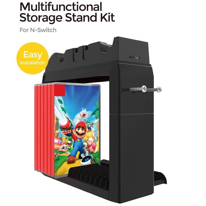 Game CD Card Disk Storage Divider Shelf Gamepad Hook Game Console Holder Multifunction Bracket for