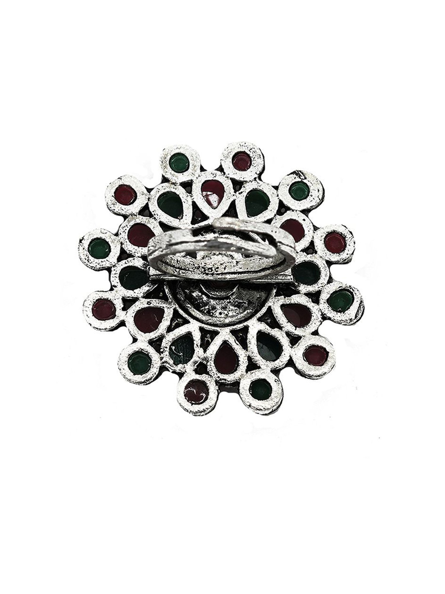 Teejh Vani Multicolored Stone Silver Ring