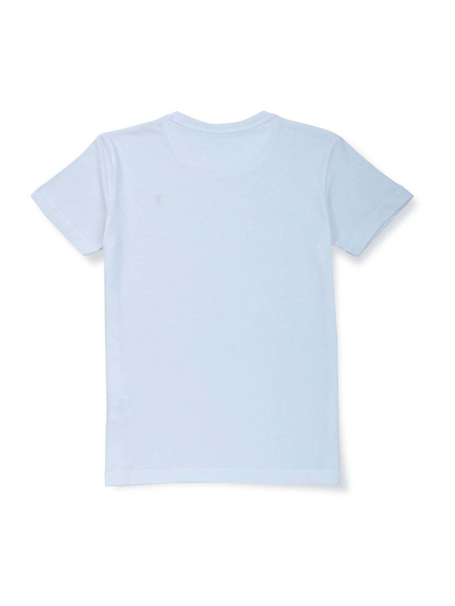 Palm Tree Kids White Cotton Regular Fit T-Shirt