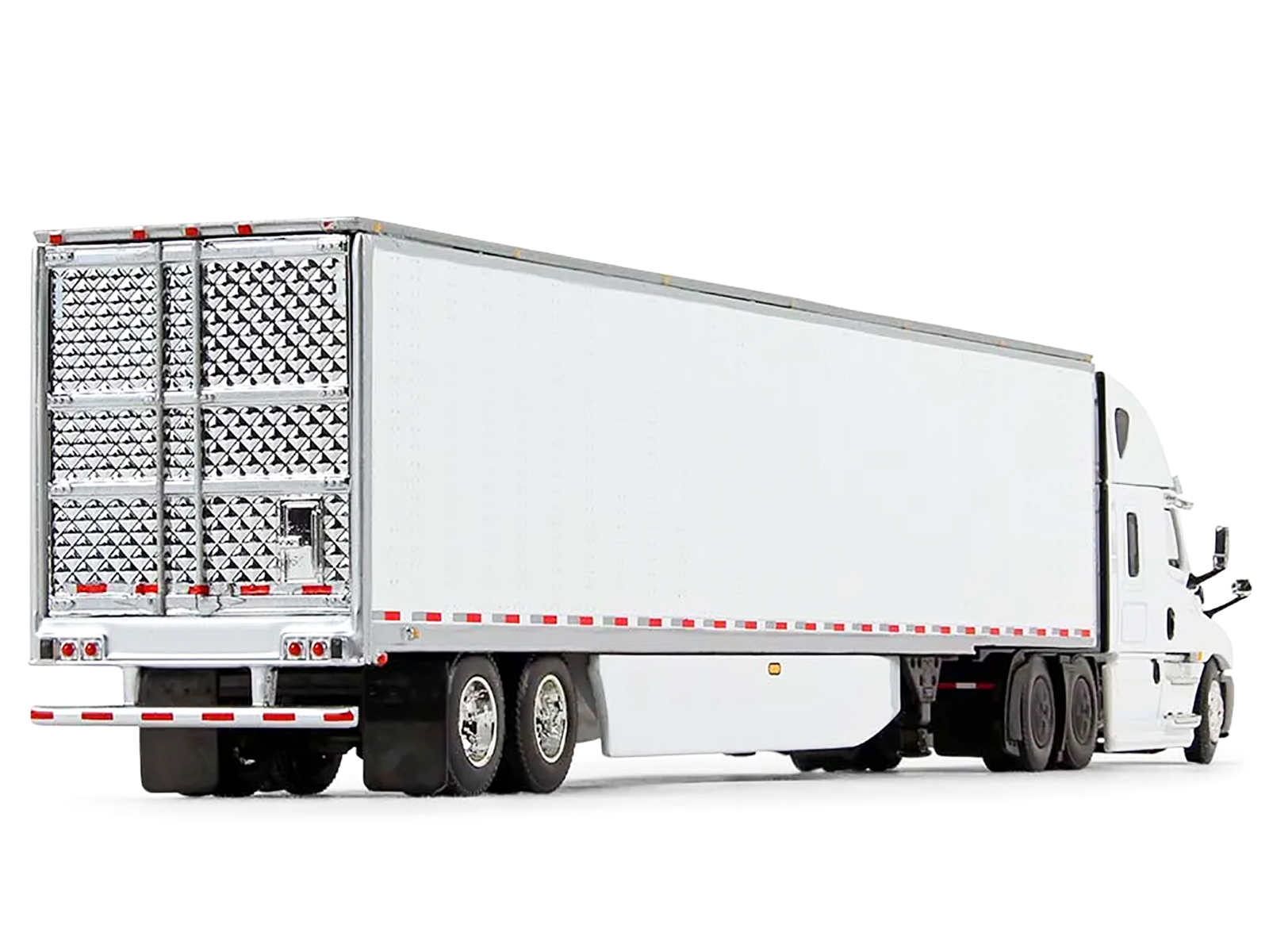 2018 Freightliner Cascadia High Roof Sleeper Cab with 53' Utility Reefer Trailer White 1/64 Diecast Model by DCP/First Gear