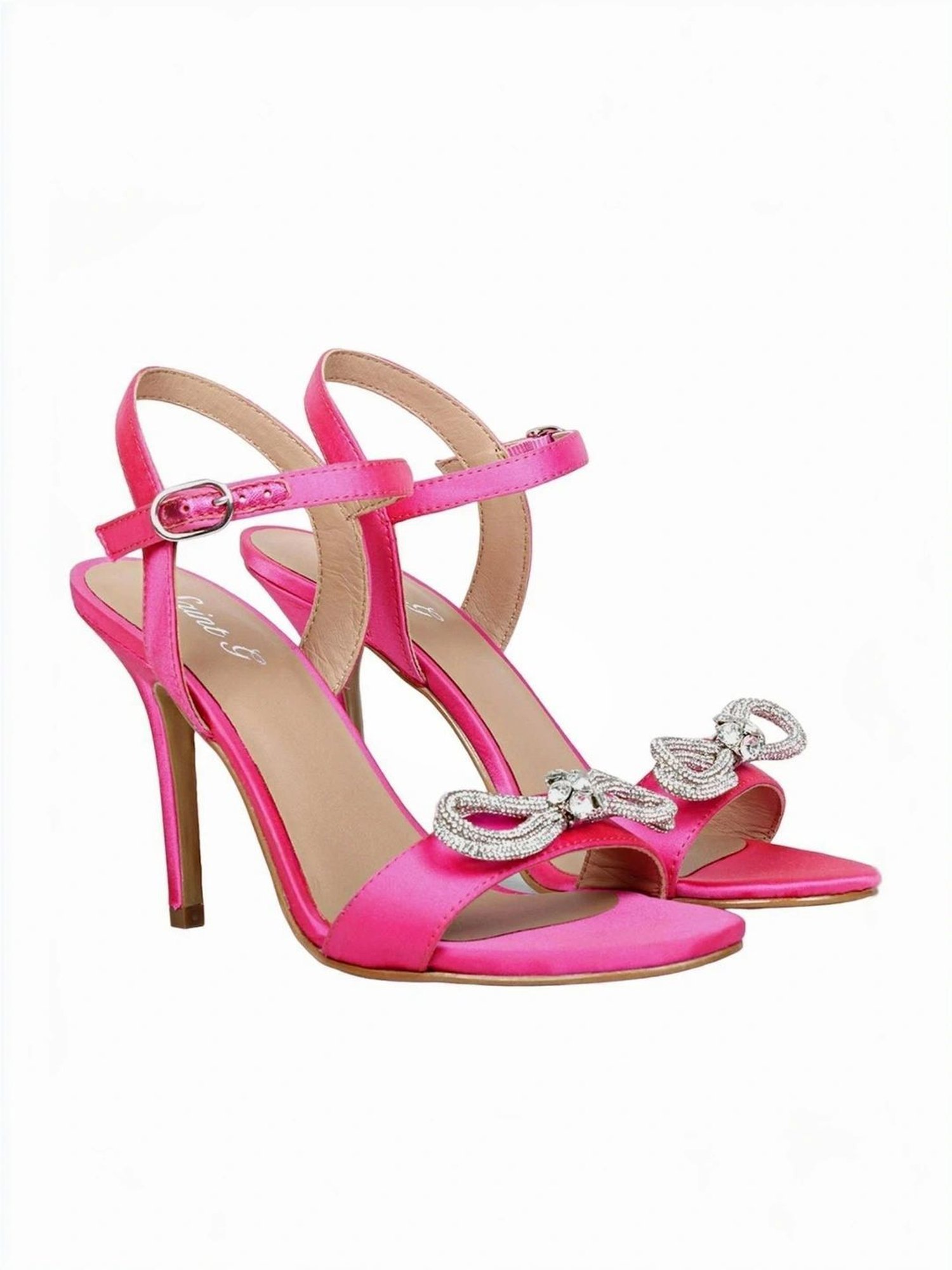 Saint G Women's Hayden Hot Pink Ankle Strap Stilettos