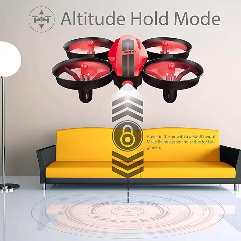 U46 Mini Drone for Kids 24Ghz RC Drones with Auto Hovering Headless Mode Nano Quadcopter Red