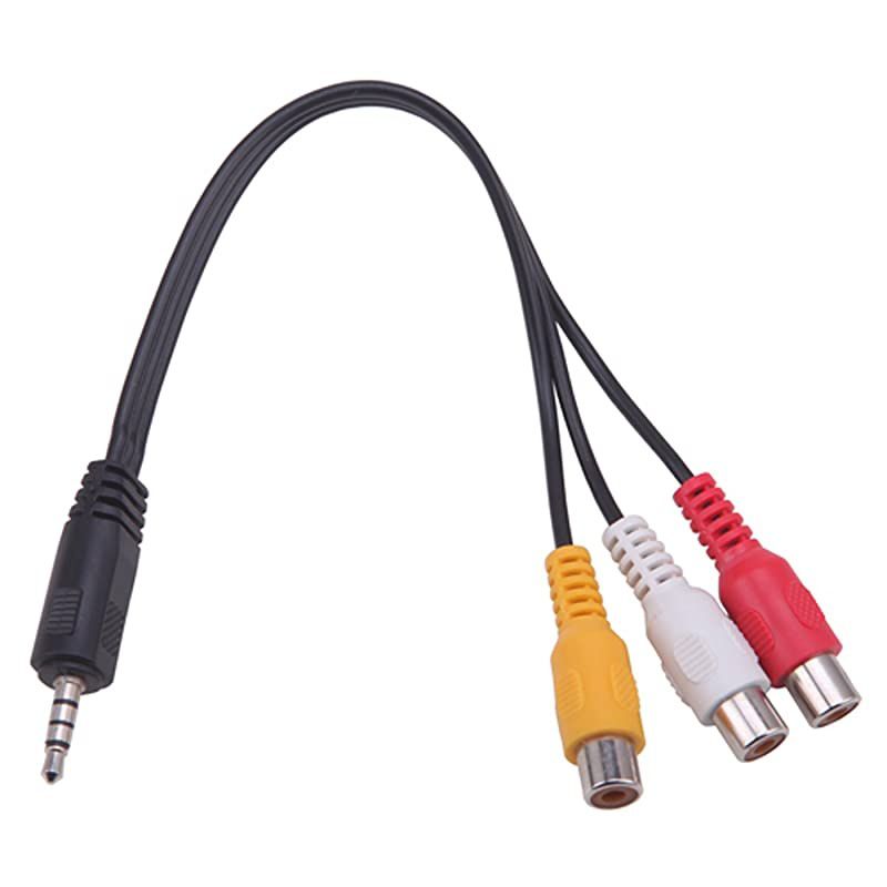 35 mm to Triple RCA AudioVideo AV Female Composite Stereo Splitter Cable Adapter