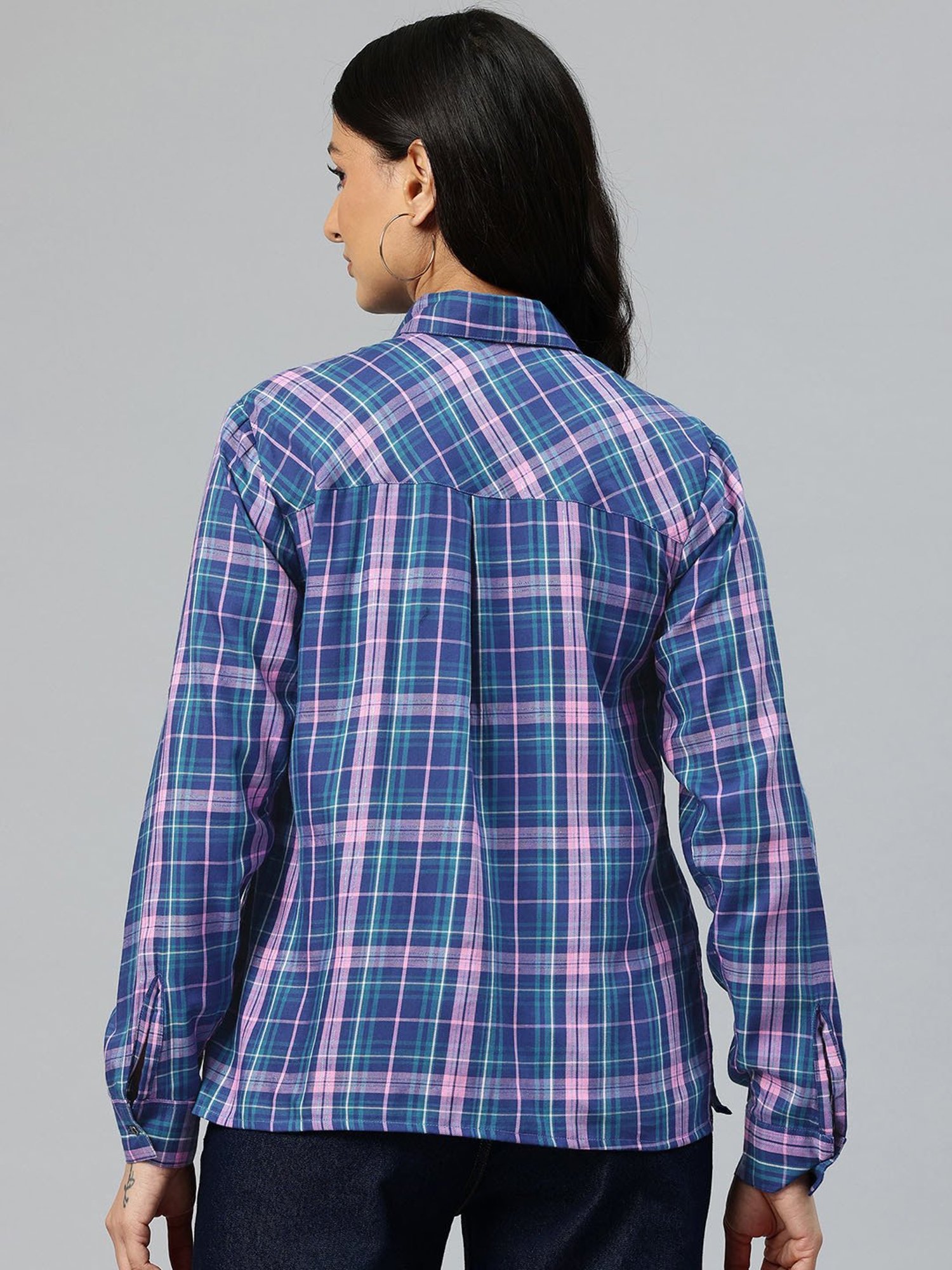 One Femme Blue Check Shirt
