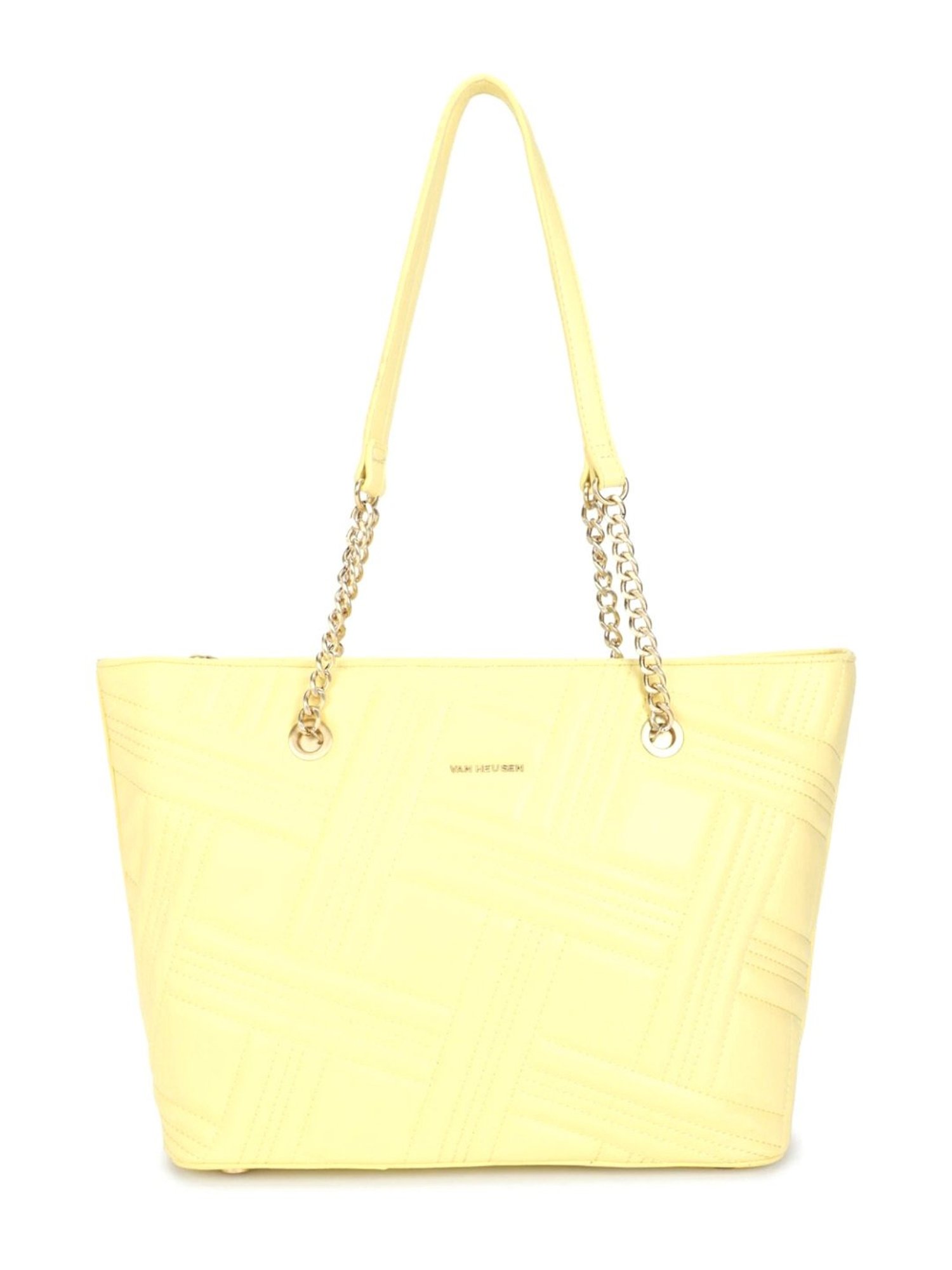 Van Heusen Yellow Quilted Tote Bag
