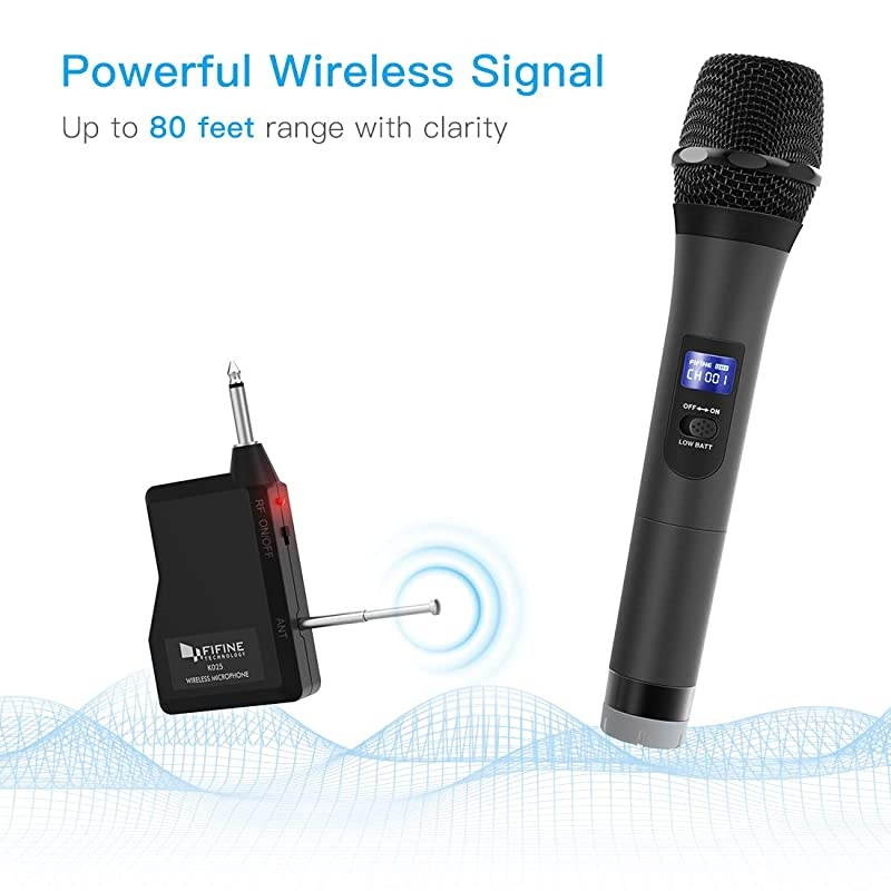 Microphone,Fifine Handheld Dynamic Microphone mic System for Karaoke Nights and House Parties to Have Fun Over The Mixer,PA System,Speakers-K025