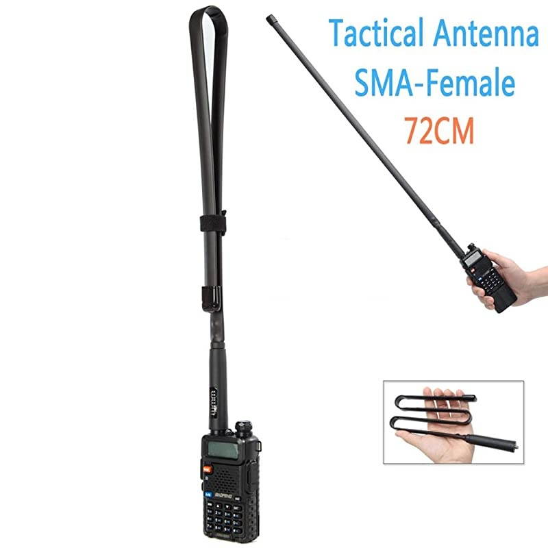 29 Inch Foldable/Tactical Raido Antenna Walkie Talkies Dual Band UV VHF/UHF 144/430Mhz Antennas Two Way Radio Connector for Kenwood Baofeng UV-5R UV82 888S F8HP Retevis H777 by  (72 cm)