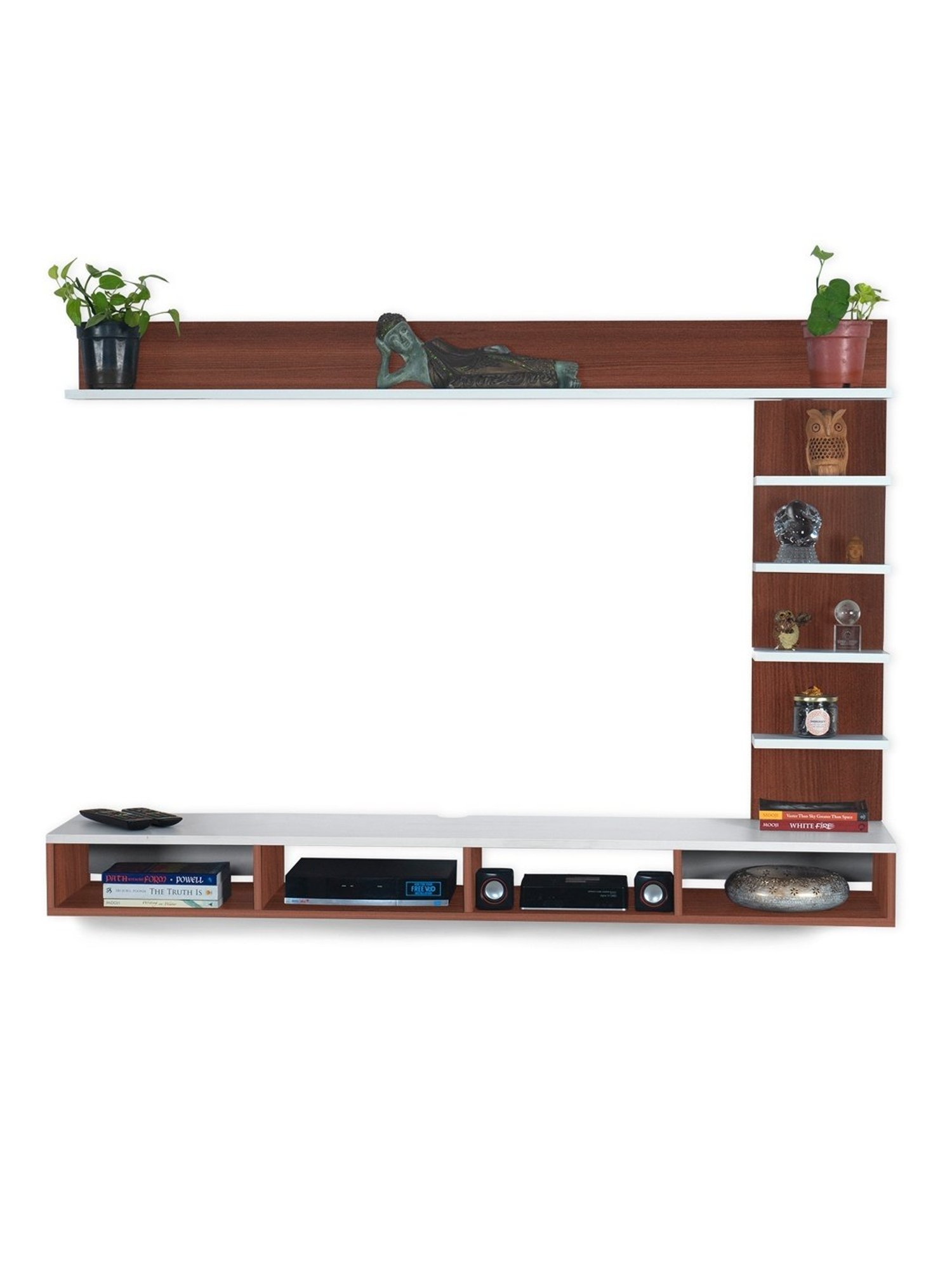 Delite Kom Flex Flowery Wenge & Acacia Dark Engineered Wood TV Entertainment Unit