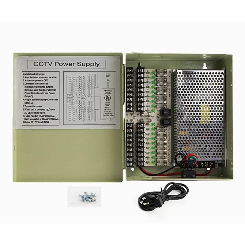 18 Output 29 Amp 12V DC CCTV Distributed Power Supply Box for Security Camera