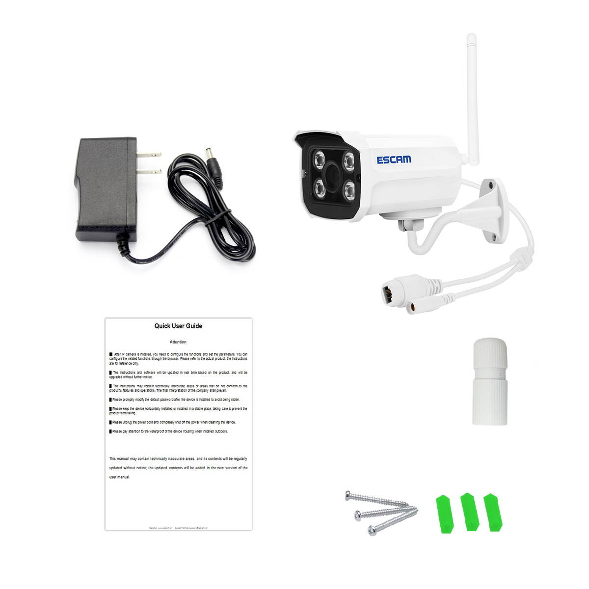 ESCAM Brick QD900WIFI ONVIF HD 1080P P2P Private Cloud Waterproof Security WiFi Bullet IP Camera