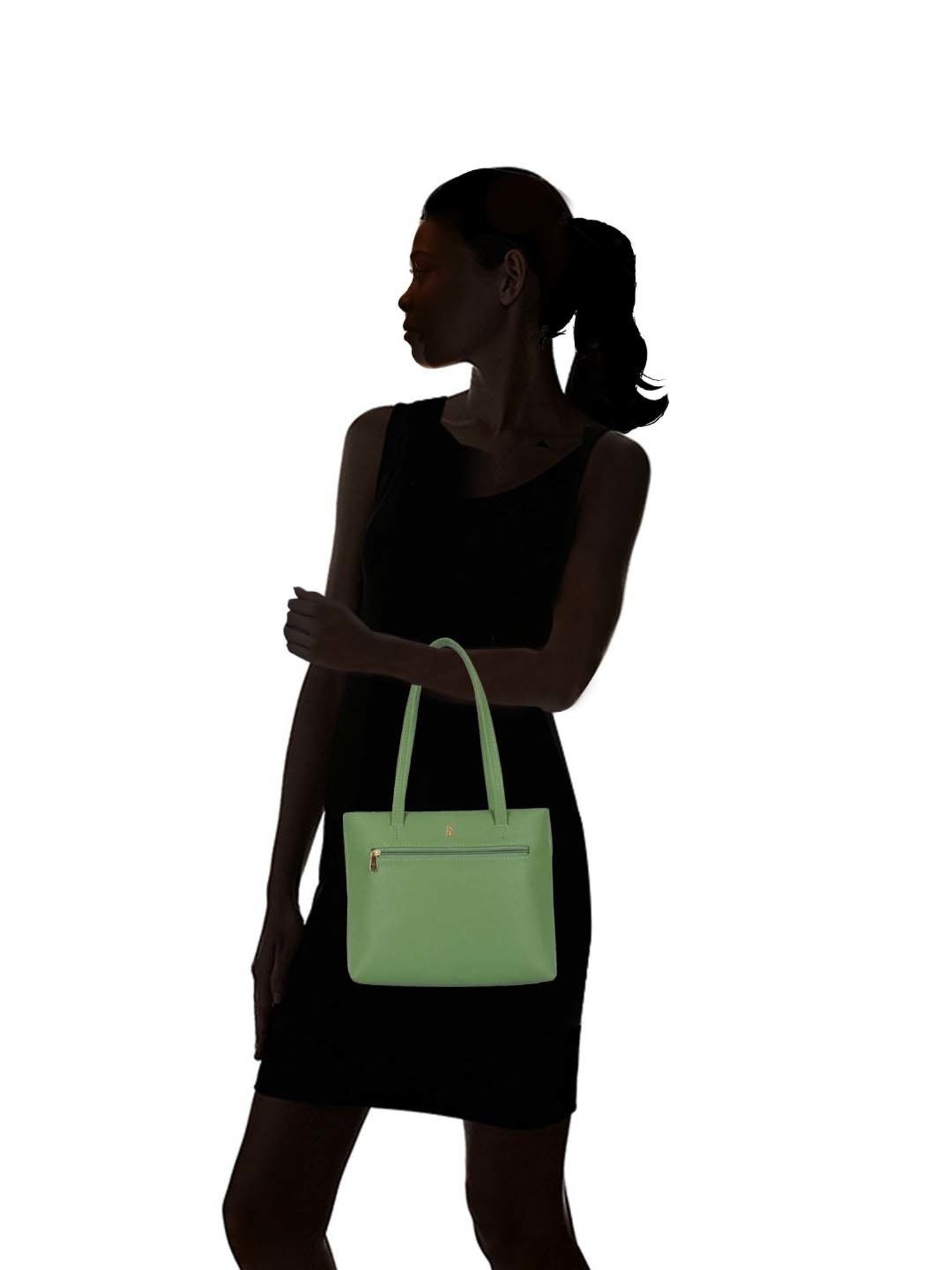 Baggit Green Solid Medium Tote Handbag