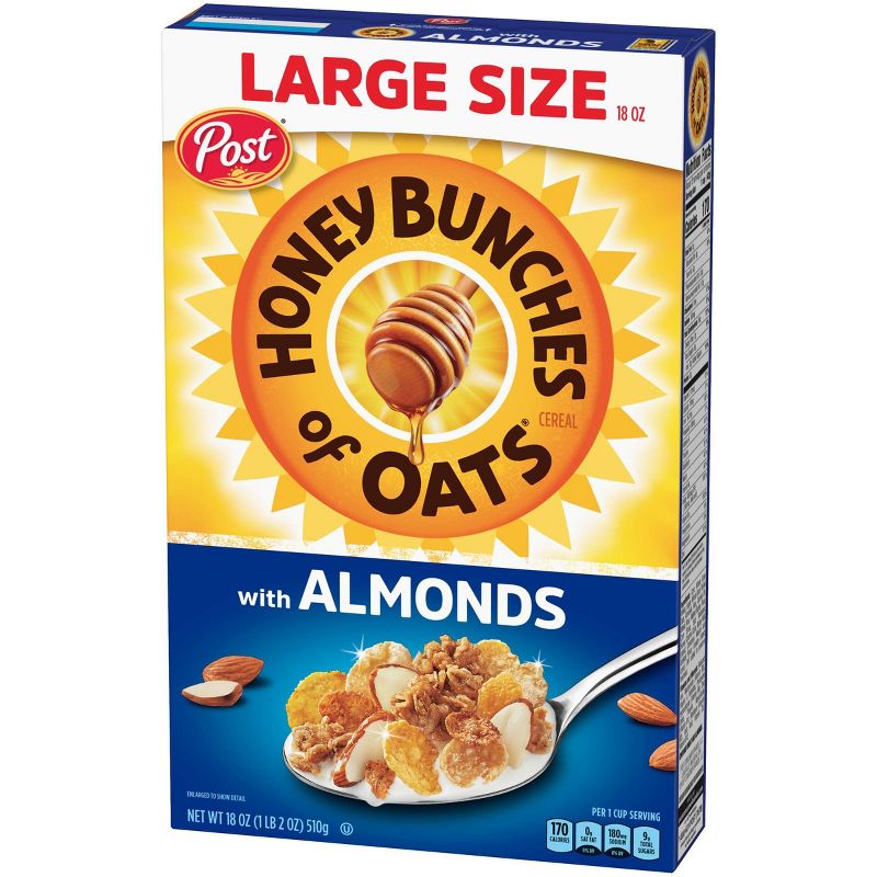 Honey Bunches With Almonds Breakfast Cereal - 18oz - Post