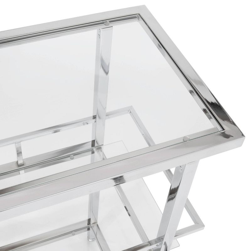 Portico Bar with Clear Glass Chrome - Studio Designs Home