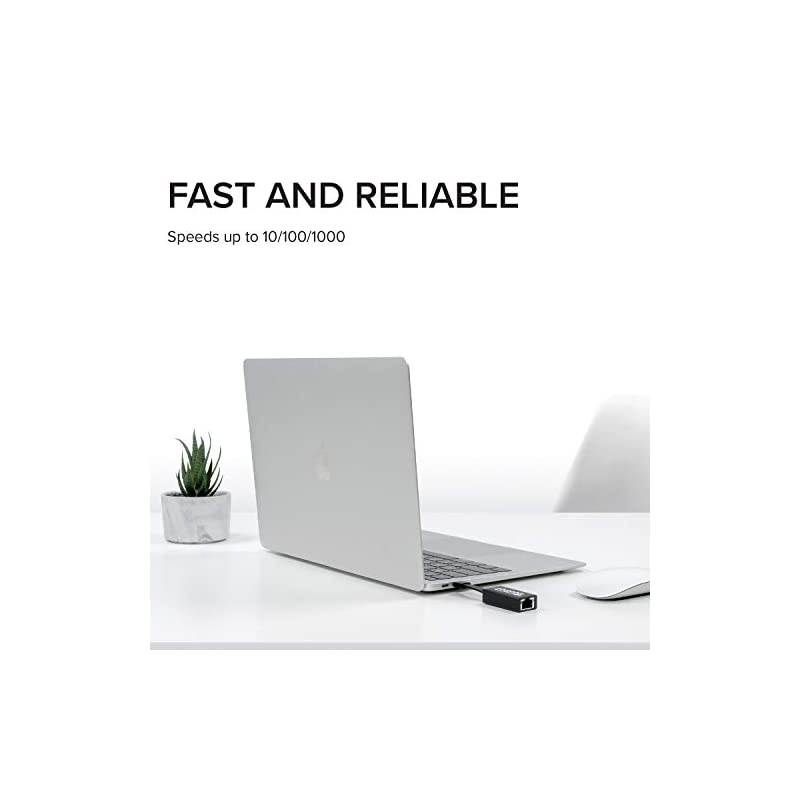 USB C to Ethernet Adapter Fast and Reliable Gigabit Speed Thunderbolt 3 to Ethernet Adapter Compatible with MacBook Pro Windows macOS and ChromeOS
