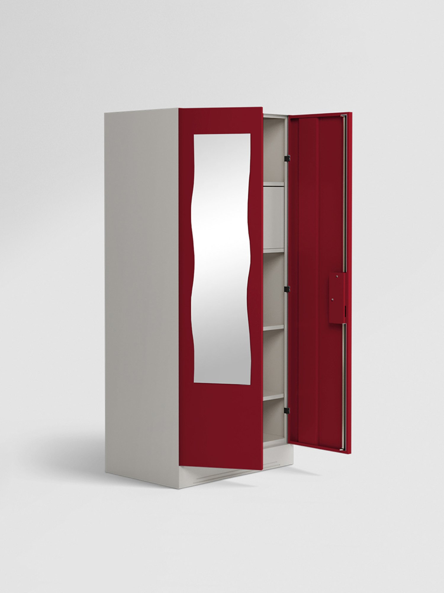 Godrej Interio Slimline 2-Door Steel Almirah, Red (1-Year Warranty, 1 Locker)