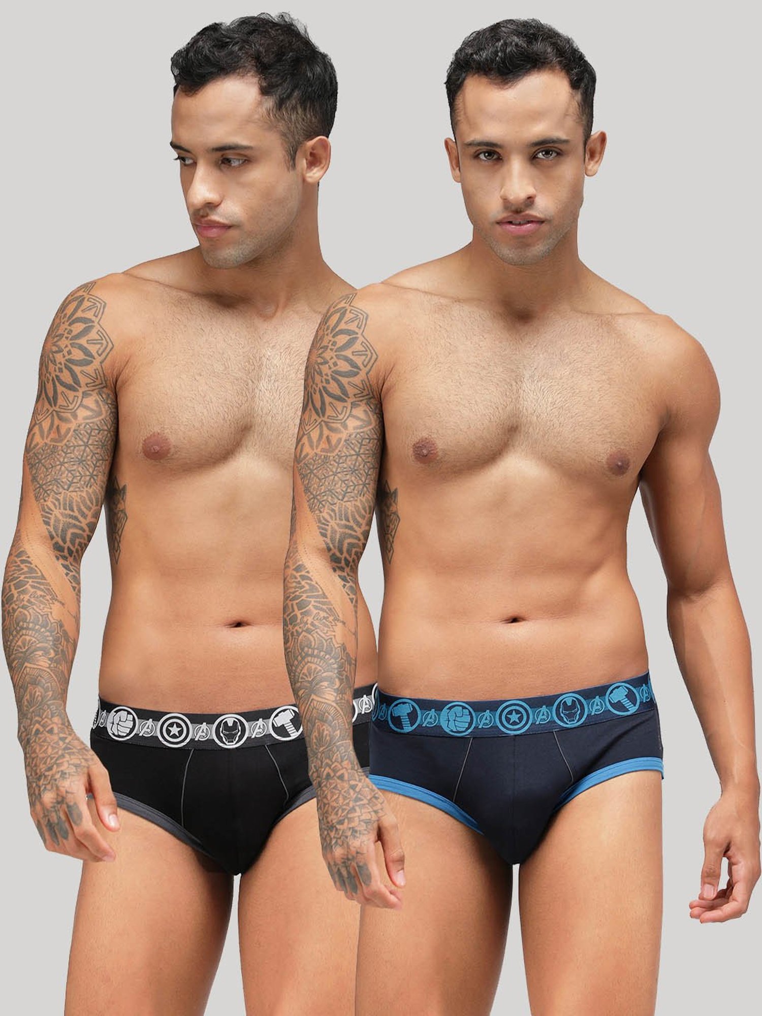 Zoiro Black & Navy Regular Fit Briefs - Pack Of 2