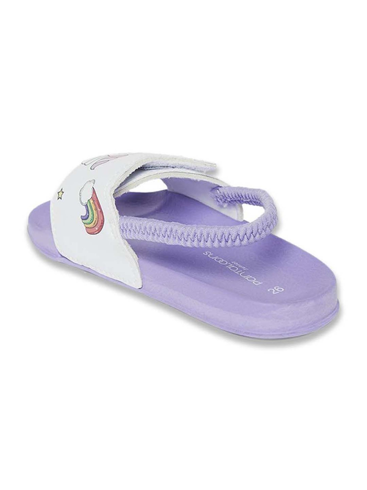 Pantaloons Junior White & Blue Back Strap Sandals