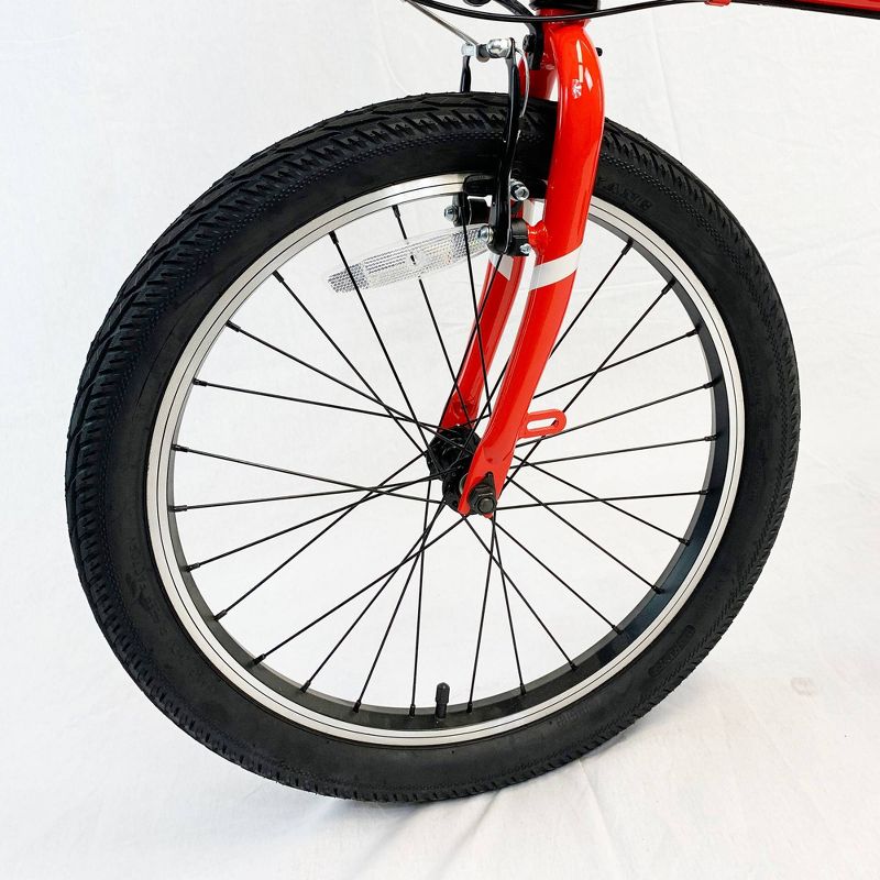 ZiZZO Ferro 7-Speed Steel 20" Folding Bike - Red