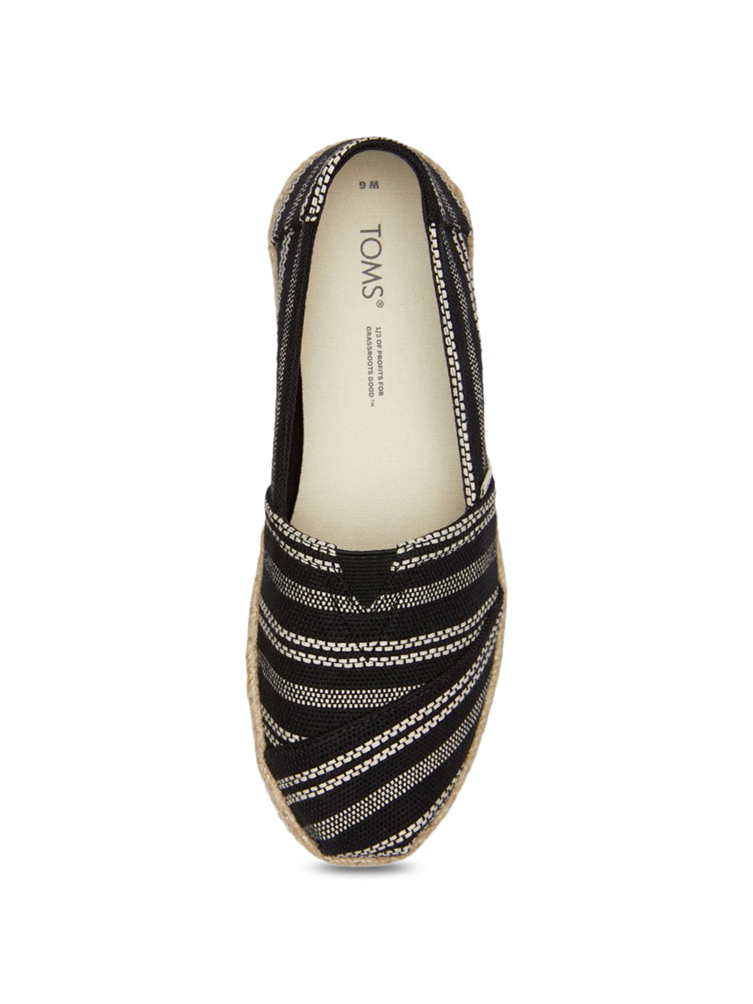 TOMS Women's Alpargata Rope Black Espadrille Shoes