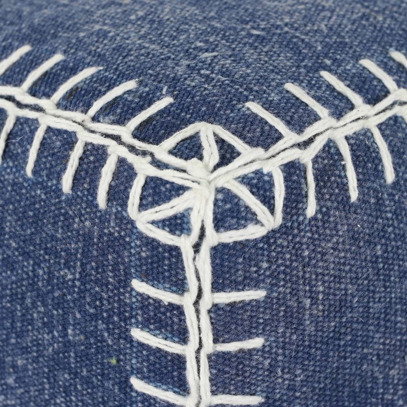 Daisy Square Pouf Blue - Décor Therapy