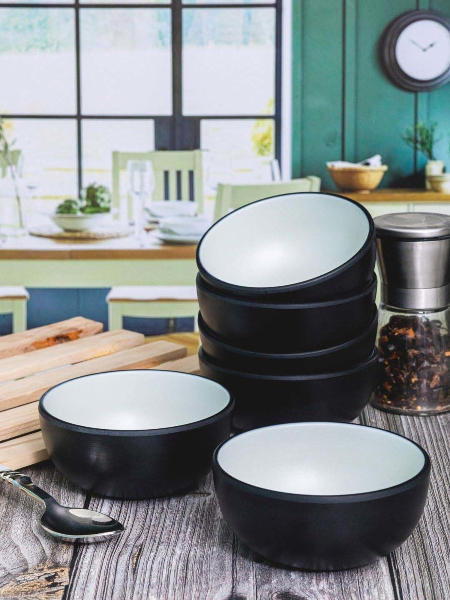 Servewell Cons. Brown Terraclay Melamine 12.3 cm 2 Tone Soup Bowls (0.4 L) - Set of 6