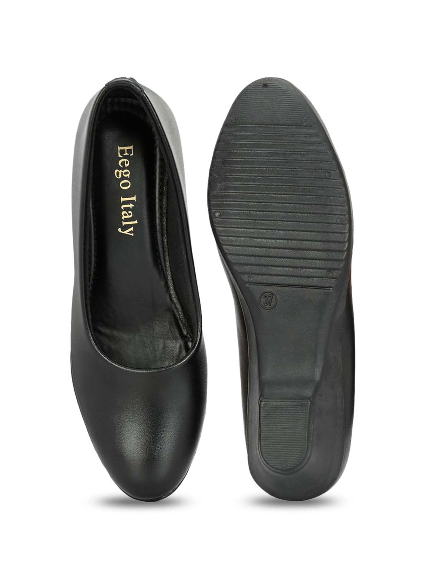 Eego Italy Women's Black Wedge Pumps
