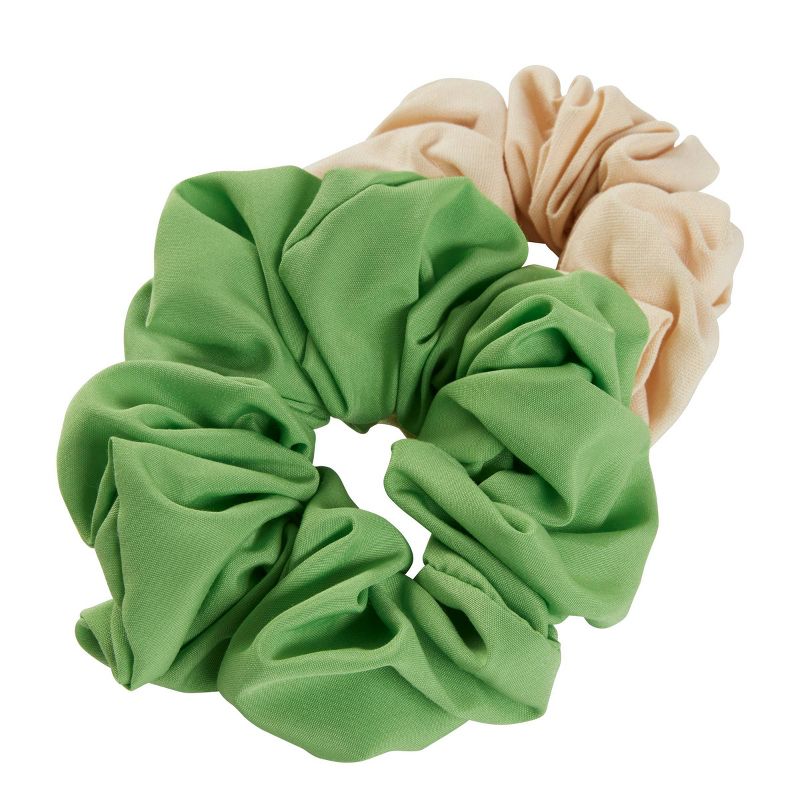 scunci Collection Jumbo Scrunchie - Green - 2pk