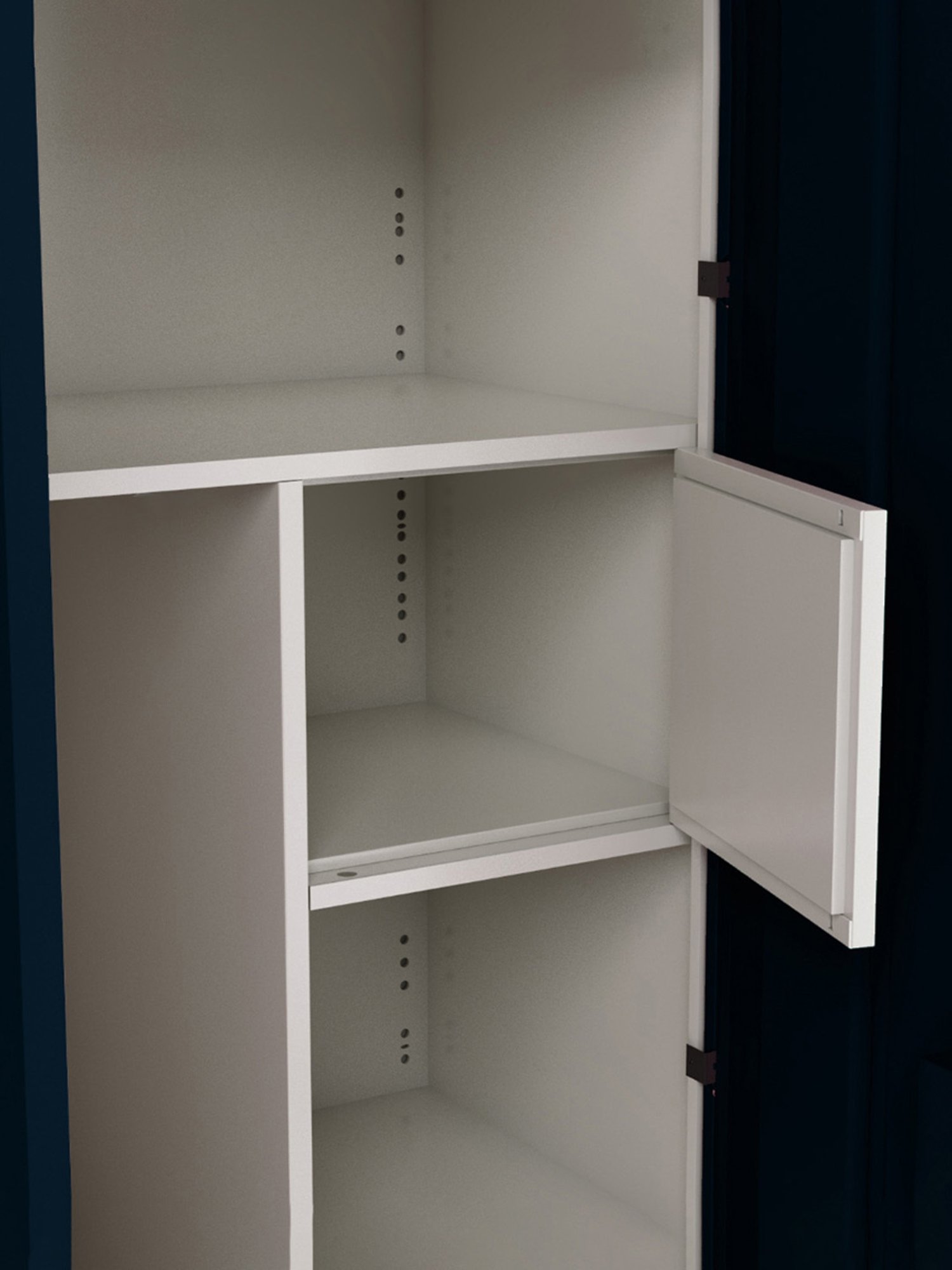 Godrej Interio Slimline 2-Door Steel Almirah, Blue (1-Year Warranty, 1 Locker, 1 Drawer,OHU)