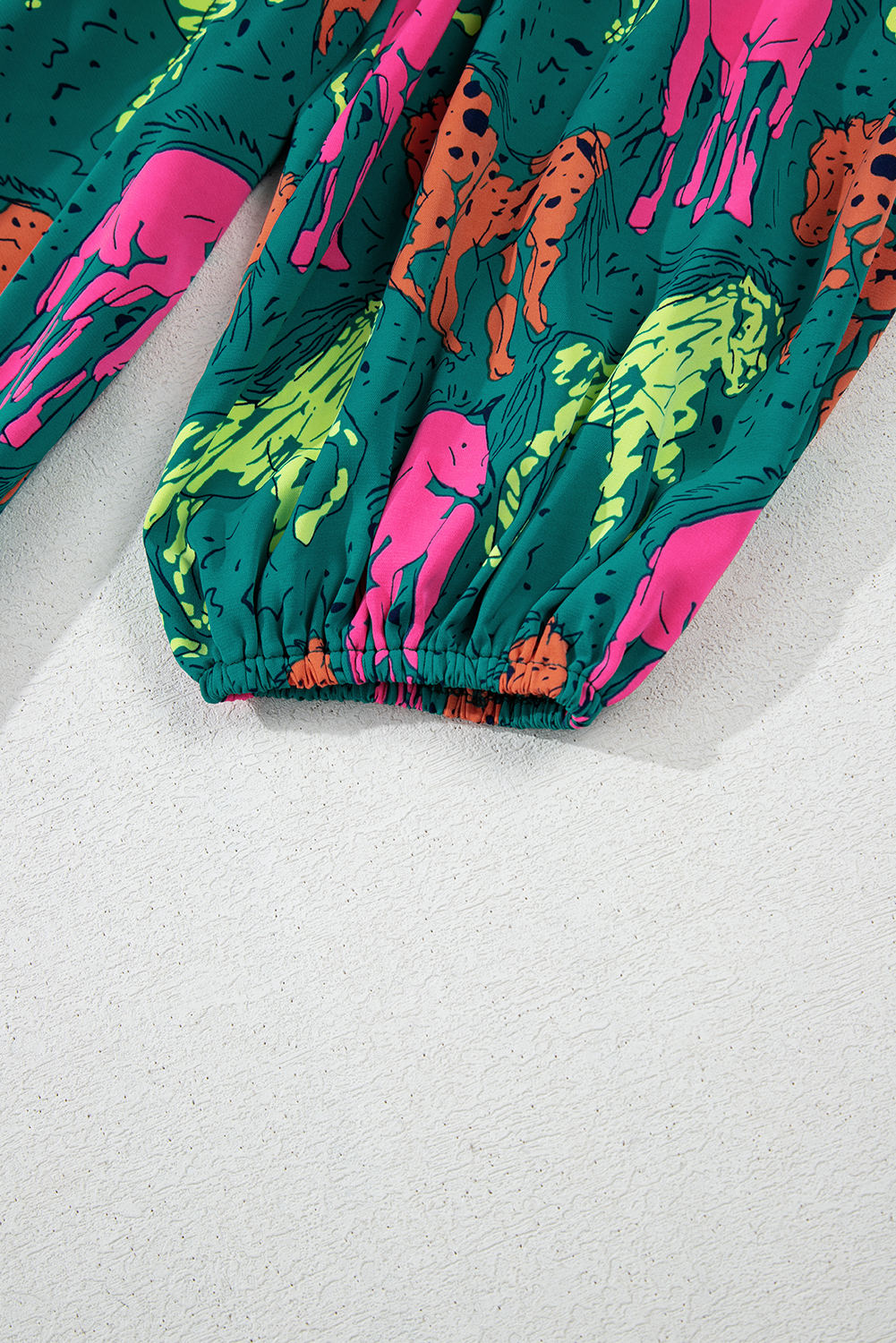 Black Leopard Patchwork Split Neck Ruffle Plus Size Dress