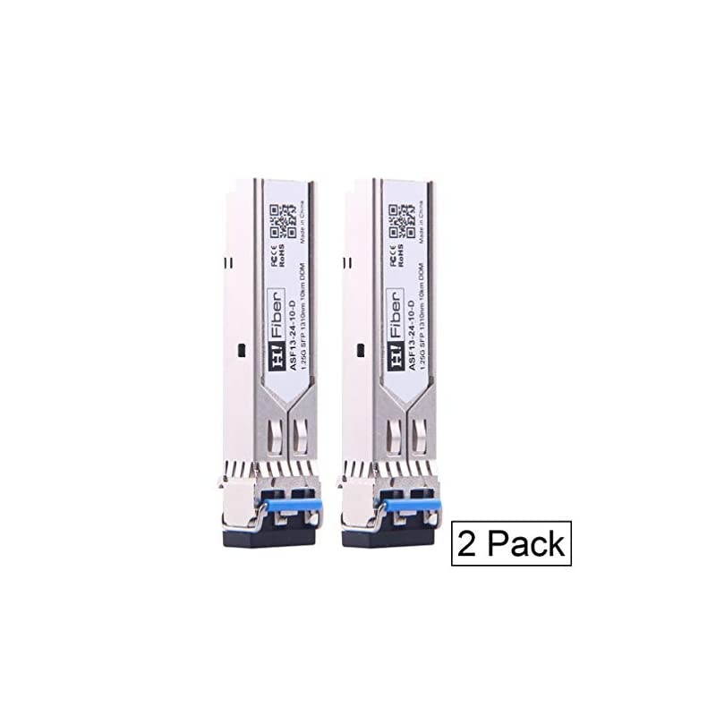 SFP Transceiver Single-Mode Gigabit Mini-GBIC Module 1000BASE-LX/LH Compatible for Netgear AGM732F (SMF, 1310nm, 20km, Dual LC DOM), 2 Pack