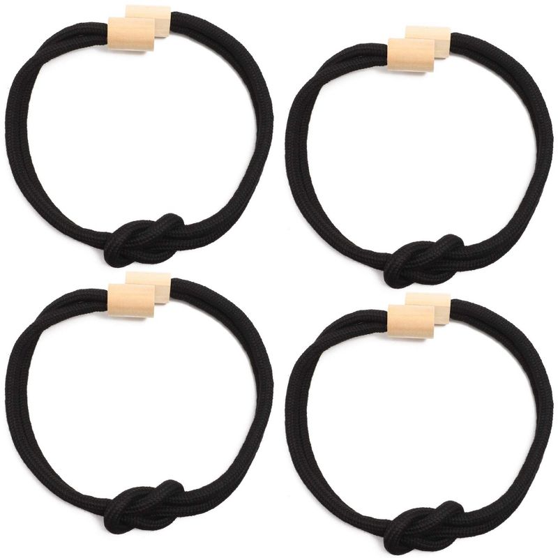 Juvale Magnetic Curtain Tiebacks, Window Treatment Rope Ties (Black, 4 Pack)