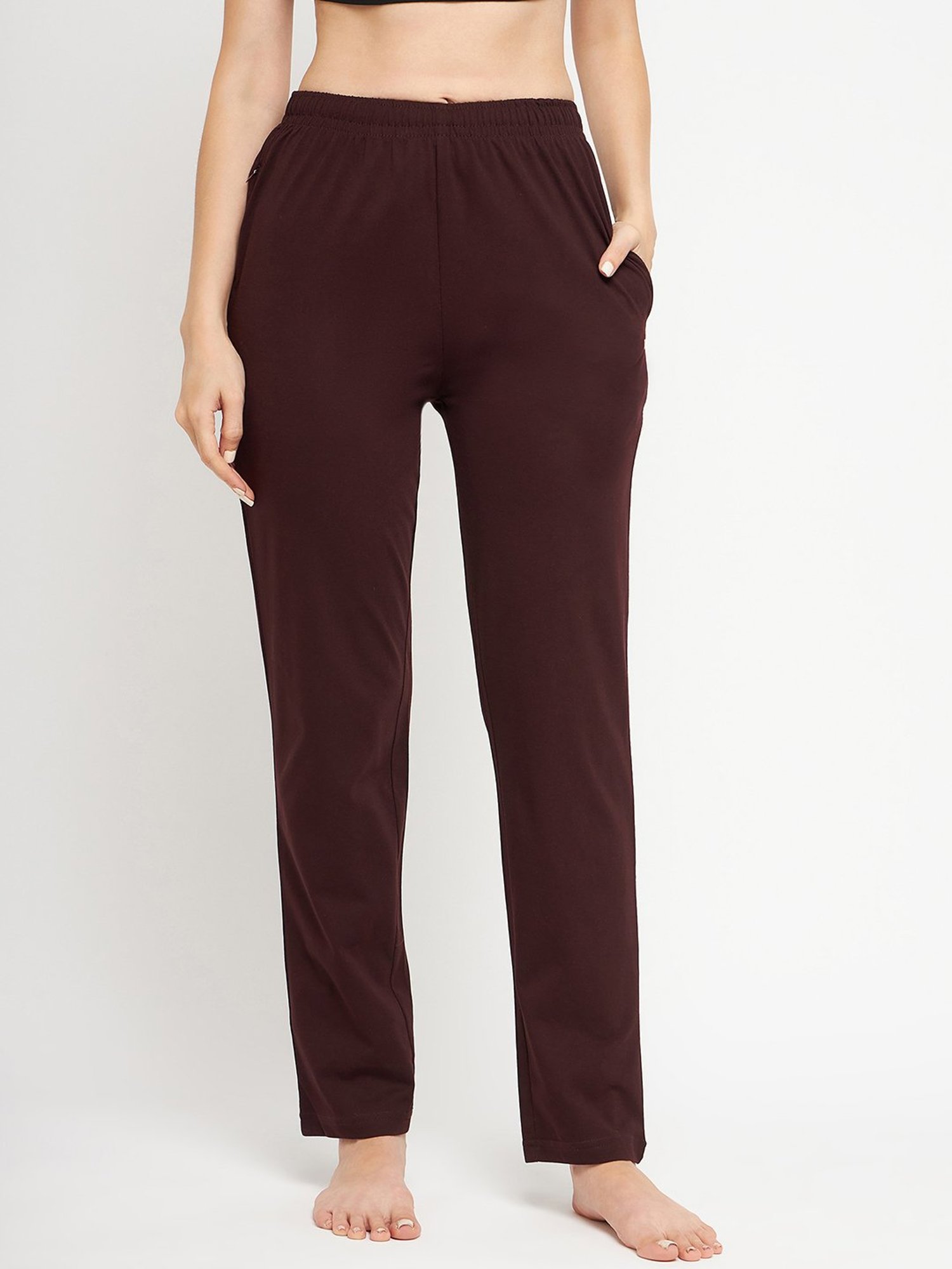 Okane Burgundy Mid Rise Lounge Pants