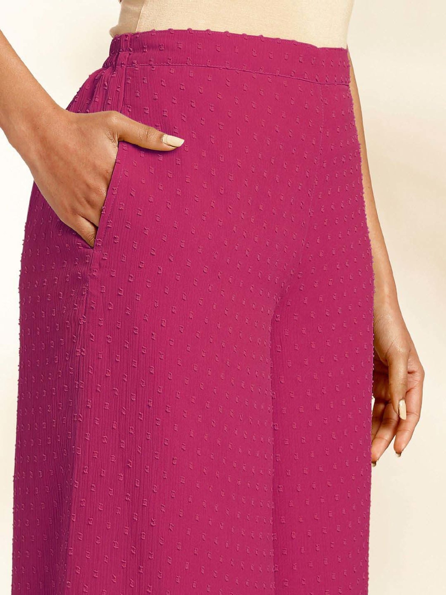 Janasya Pink Self Co-Ord Set