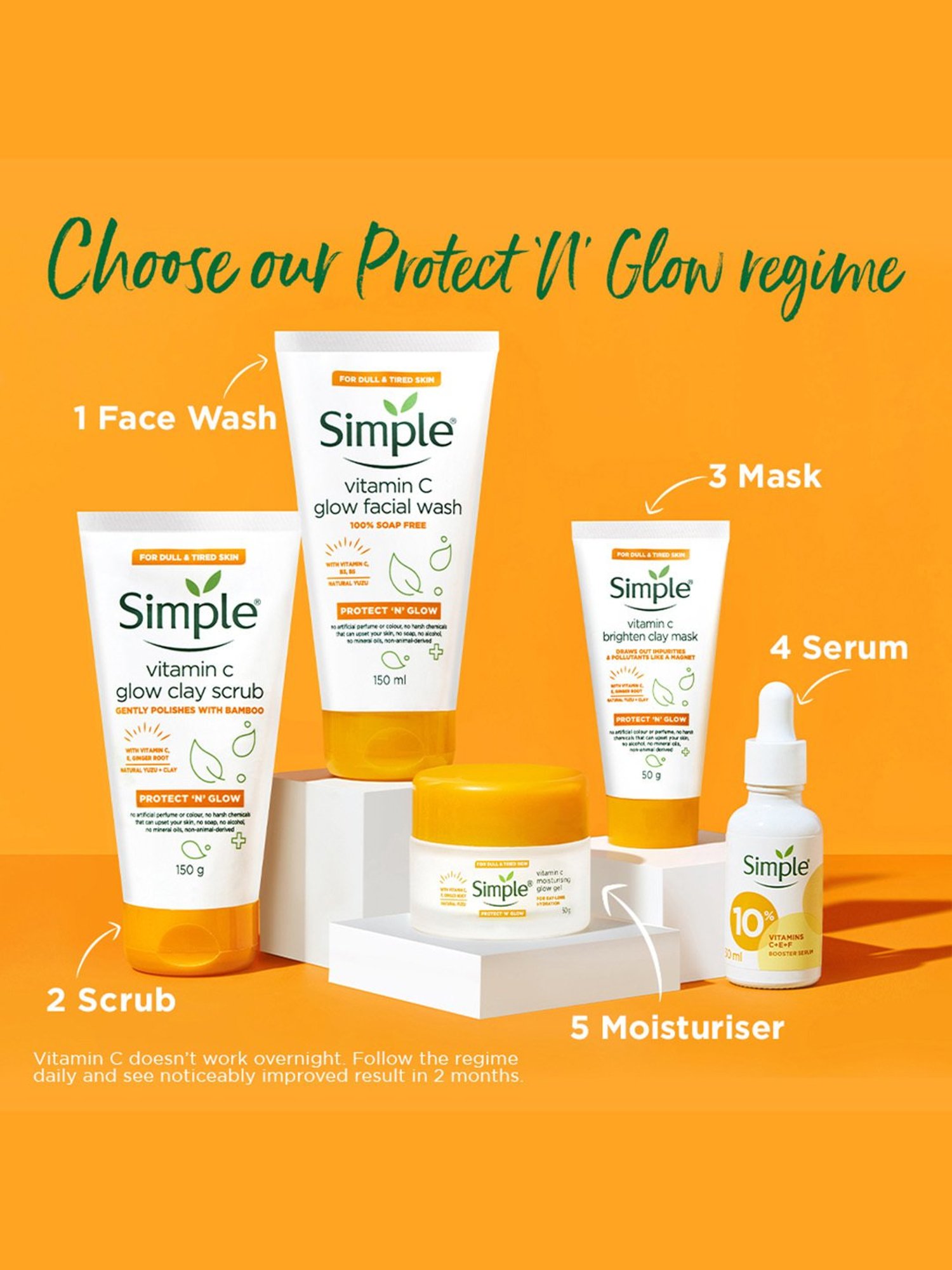 Simple Protect 'N' Glow Vitamin C Brighten Clay Mask - 50 gm