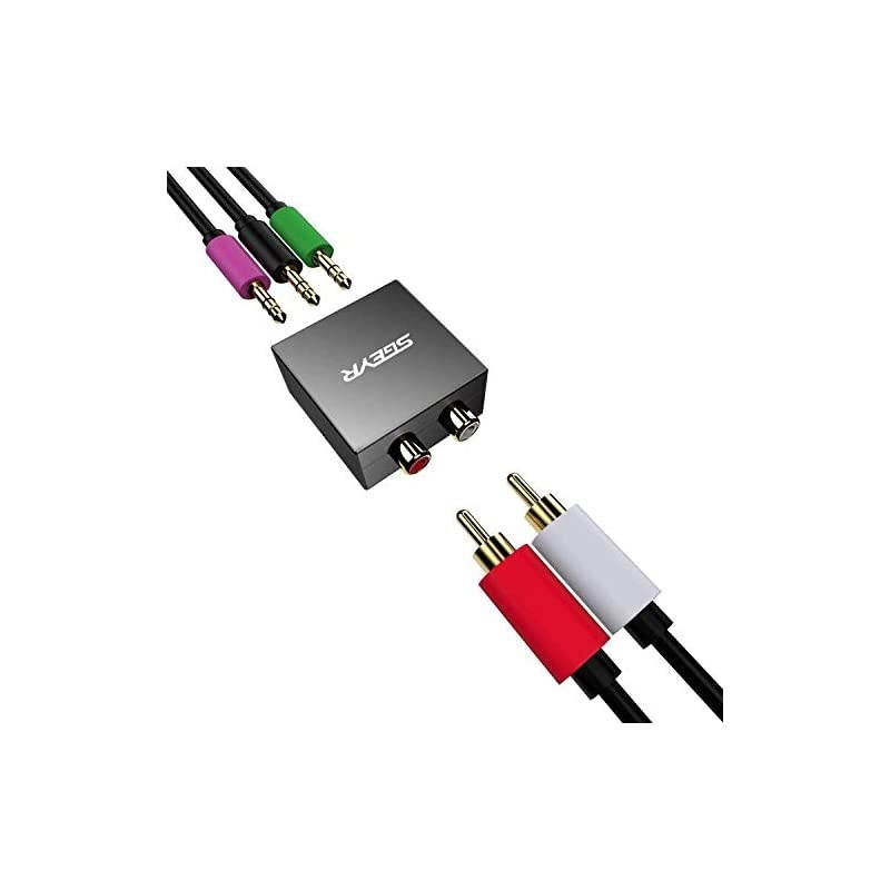 51 Audio Console Adapter Convert Stereo RCA to 3 x 18 35mm Jack Bidirectional Conversion for 51 Multimedia Speaker