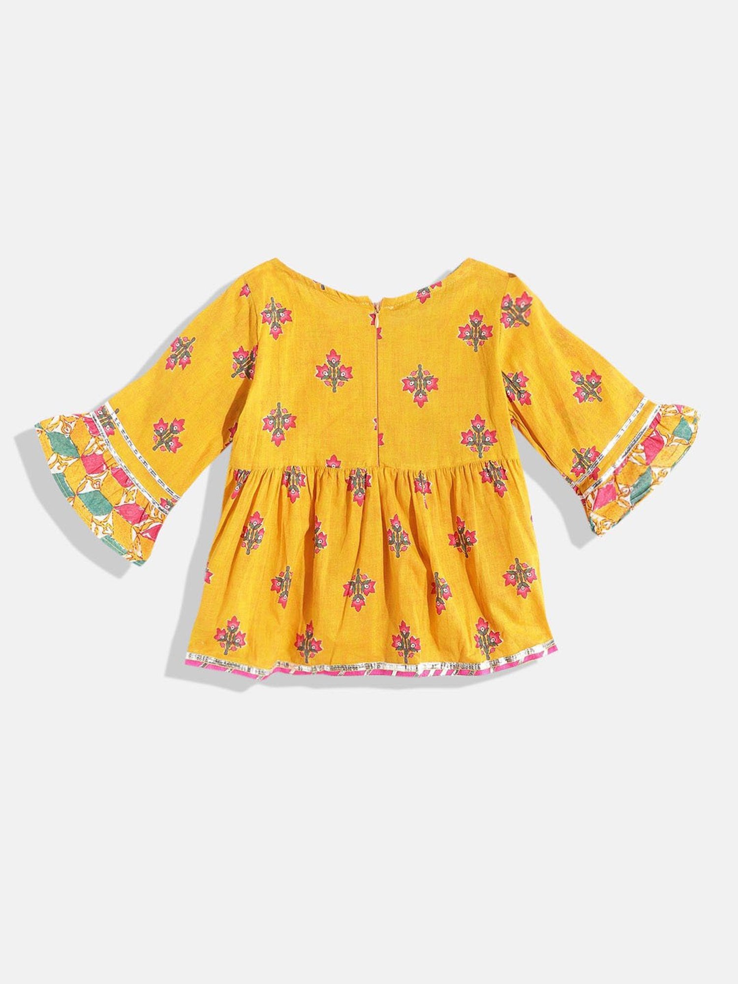 Many Frocks Kids Blue Embellished Top with Plazzos